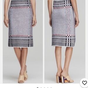 Tory Burch floating jacquard basketweave knitted pencil skirt